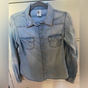 H&M denim button up size 10